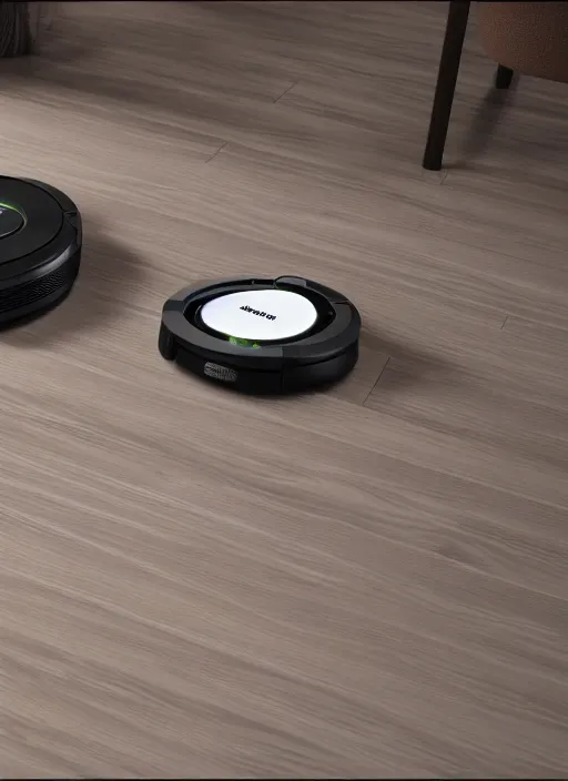 Image similar to A Roomba with a four robot spider legs, 3D Product, professional render, studio quality, octane render