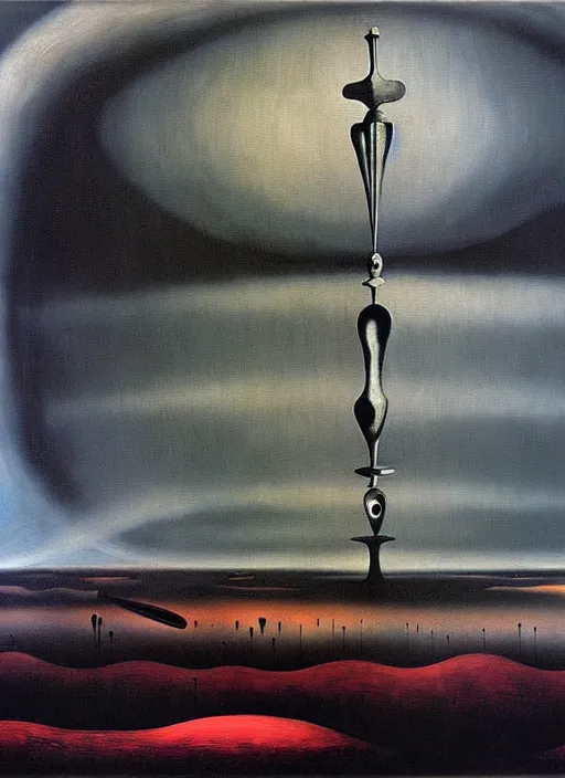 Image similar to apocalypse machine detailed painting by yves tanguy