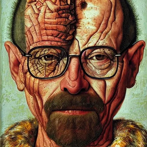 Image similar to giuseppe arcimboldo painting walter white