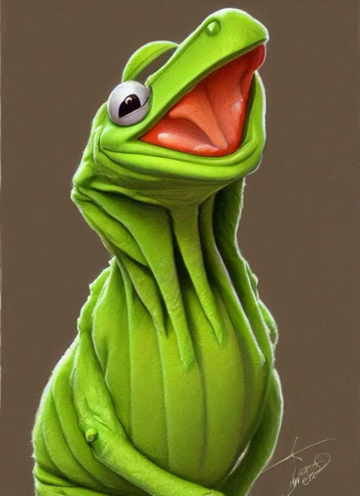 Image similar to portrait of Kermit the frog in Society (1989), highly detailed, centered, solid color background, digital painting, artstation, concept art, smooth, sharp focus, illustration, artgerm, donato giancola, Joseph Christian Leyendecker, Les Edwards, Ed Repka, WLOP