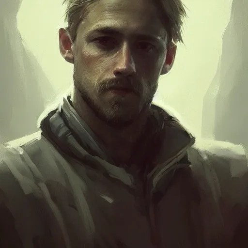 Prompt: “Portrait of Charles Matthew Hunnam by Greg Rutkowski, young, manly, attractive, strong, older brother vibes, highly detailed portrait, scifi, digital painting, artstation, concept art, smooth, sharp foccus ilustration, Artstation HQ”