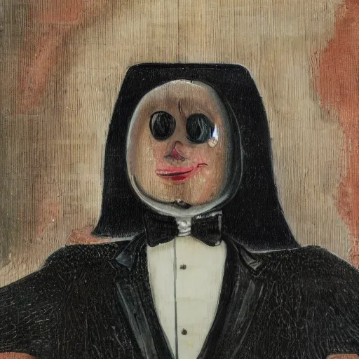 Image similar to Egg-headed man in a tuxedo