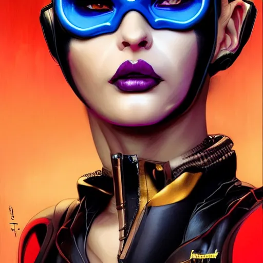 Image similar to lofi cyberpunk catwoman portrait, Pixar style, by Tristan Eaton Stanley Artgerm and Tom Bagshaw.