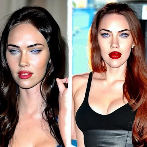 Image similar to a face inspired by megan fox and scarlett johansson