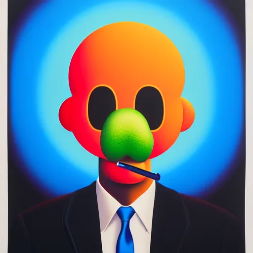 Image similar to smoking gun by shusei nagaoka, kaws, david rudnick, airbrush on canvas, pastell colours, cell shaded, 8 k