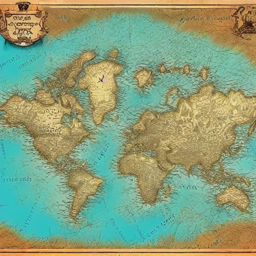 Prompt: map of a fantasy continent, trending on artstation, art by james nalepa, extreme detail, digital artwork, no text