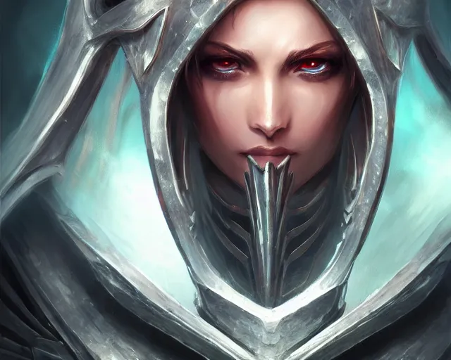 Prompt: extreme close up portrait of a aeldari in wraithbone armor, bottom up lighting, stoic, poised, deep focus, d & d, fantasy, intricate, highly detailed, digital painting, artstation, concept art, matte, sharp focus, illustration, hearthstone, art by artgerm and greg rutkowski and alphonse mucha