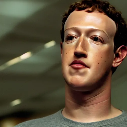 Prompt: Zuckerberg as the God of Sweet baby Rays movie still, cinematic Eastman 5384 film