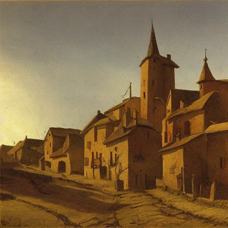 Image similar to A village from Spain. Carl Gustav Carus.