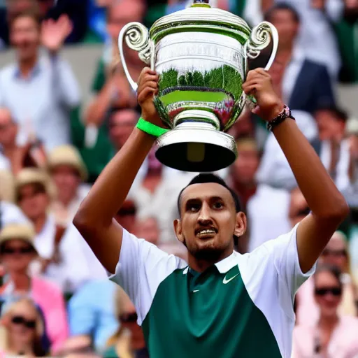 Image similar to nick kyrgios winning wimbledon