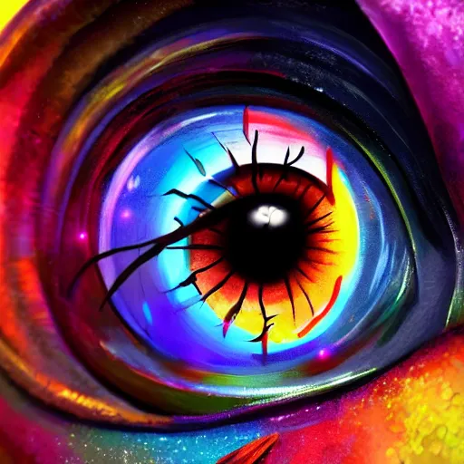 Prompt: Electronic Eye, colorful, fantasy, vivid colors, concept art, sharp focus, digital art, Hyper-realistic, 4K, Unreal Engine, Highly Detailed, HD, Dramatic Lighting by Brom, trending on Artstation