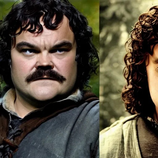 Image similar to Jack Black as Frodo