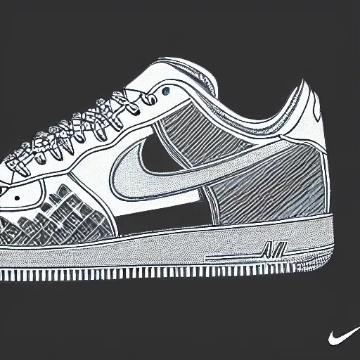 Image similar to nike airforce 1 made of diamond stones, digital art