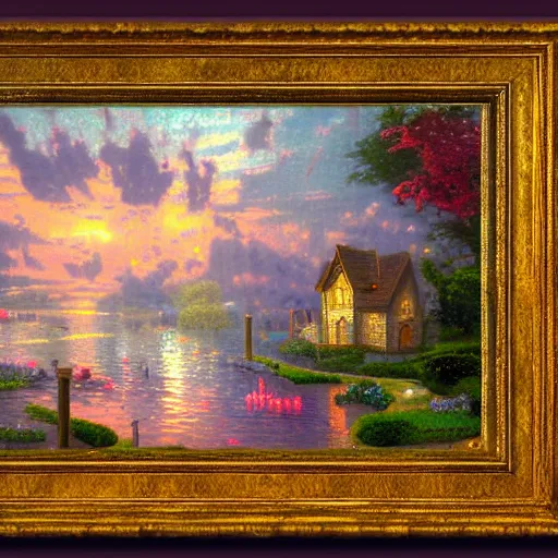 Prompt: religious art in the style of Thomas Kinkade