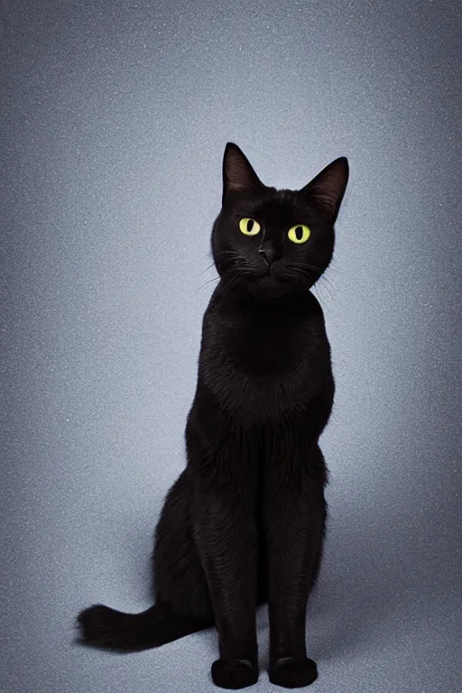 Image similar to studio photo of a black Maine Cook cat