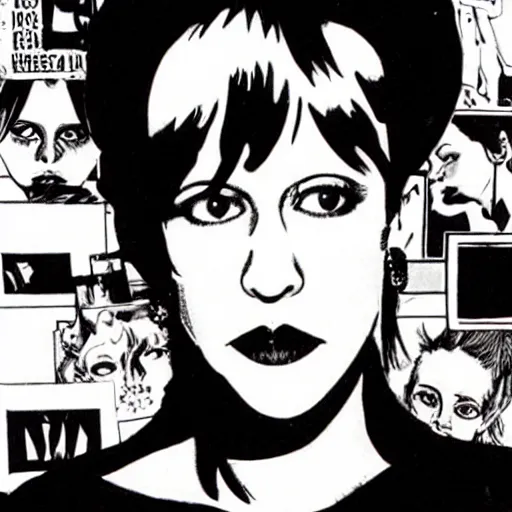 Image similar to kathy acker, portrait, by guido crepax