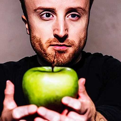 Image similar to jesse pinkman eating an apple