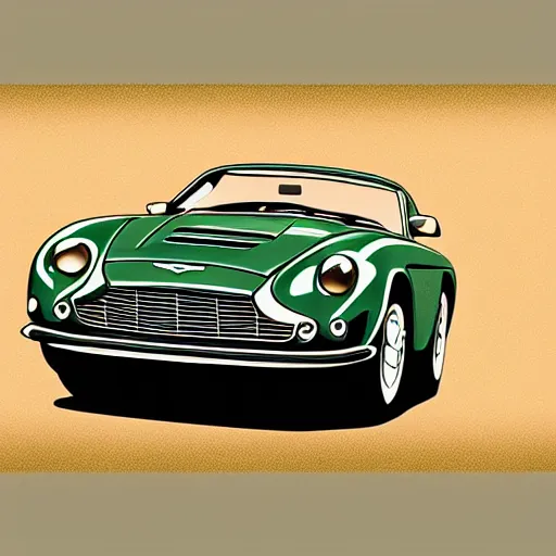 Image similar to illustration of a vintage aston martin