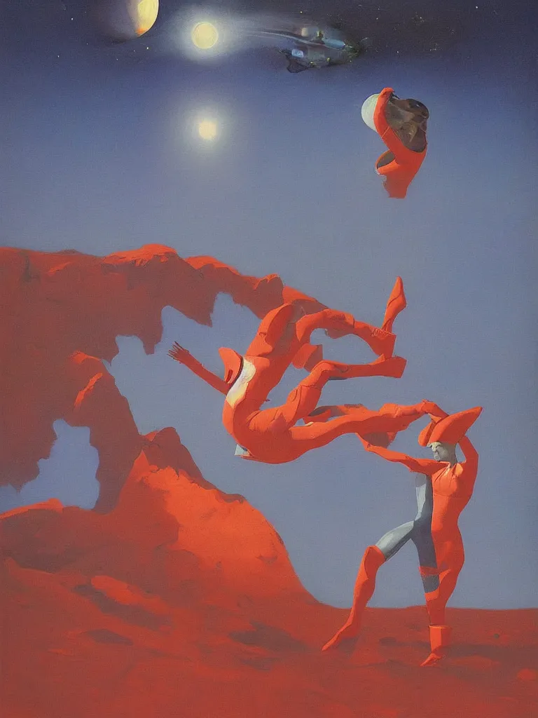 Image similar to woman wearing astronout suit and catch a planet on her hand edward hopper and james gilleard, zdzislaw beksinski highly detailed