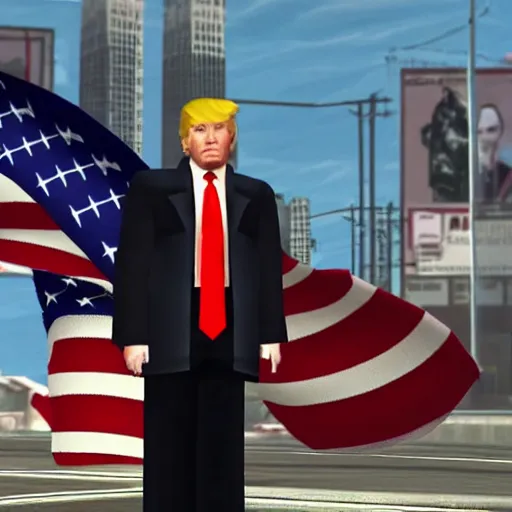 Image similar to Donald Trump as a playable character in GTA 4