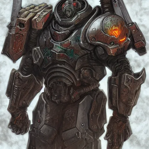 Prompt: fantasy art of doom slayer, intricate, high detailed, insane detailed