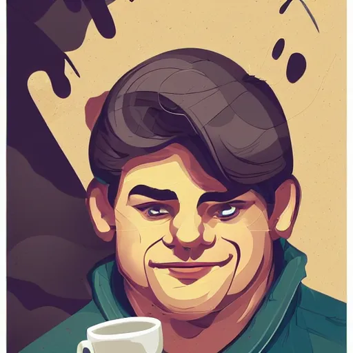 Image similar to guy named luis barlock. coffee addict. chubby face. centered median photoshop filter cutout vector behance hd jesper ejsing!