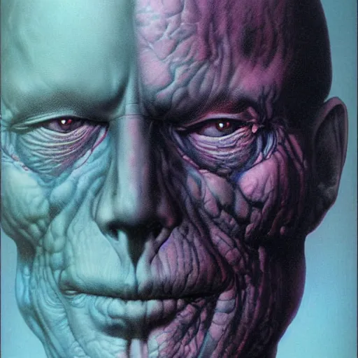 Image similar to multiple faces mutant, portrait by wayne barlowe