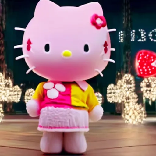 Prompt: joe biden as hello kitty, film still, cinematic lighting