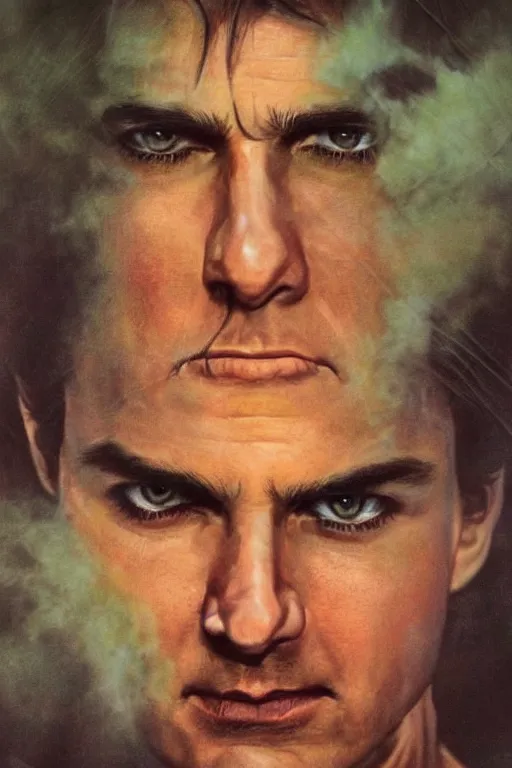 Prompt: Indian God Mahavishnu Tom Cruise, hyperrealistic portrait