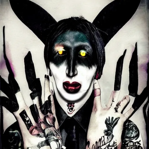 Image similar to marilyn manson as a goat