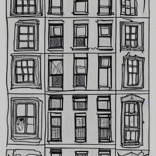 Prompt: a drawing of a house with a lot of windows, a child's drawing by mattias adolfsson, behance contest winner, hypermodernism, photoillustration, 1 9 9 0 s, concept art