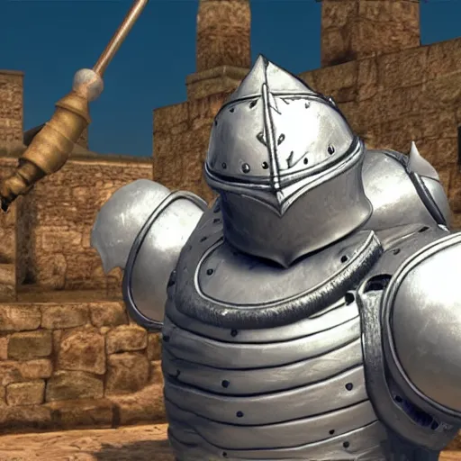 Prompt: siegward of catarina, screenshot