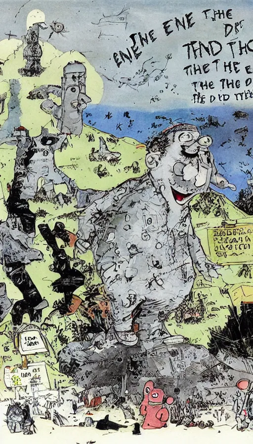 Prompt: the end of the world, by raymond briggs