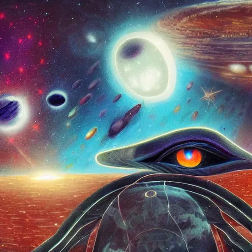 Prompt: Eyes everywhere, space, surreal, scifi, fantasy