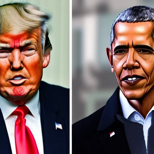 Image similar to combination of the faces of trump and obama