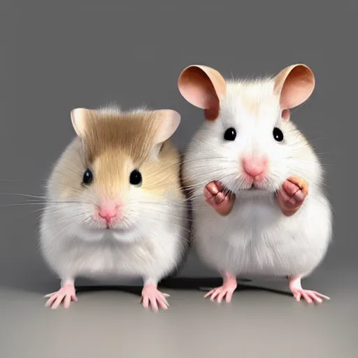 Image similar to Hamsters with mustaches 3d style