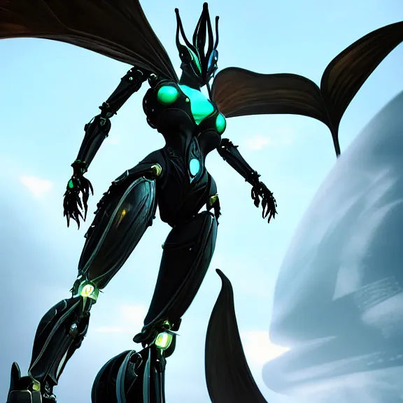 Image similar to highly detailed giantess shot, looking up at a giant 500 foot tall beautiful stunning saryn prime female warframe, as a stunning anthropomorphic robot female dragon, looming over you, detailed robot legs towering over, camera looking up, posing elegantly, sharp claws, robot dragon feet, intimidating, proportionally accurate, anatomically correct, two arms, two legs, camera close to the legs and feet, giantess shot, warframe fanart, ground view shot, cinematic low shot, high quality, captura, realistic, professional digital art, high end digital art, furry art, macro art, giantess art, anthro art, DeviantArt, artstation, Furaffinity, 3D realism, 8k HD render, epic lighting, depth of field