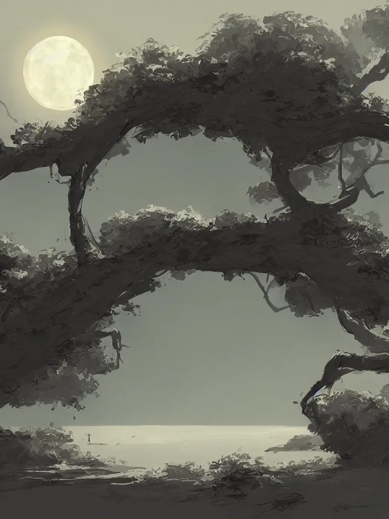 Image similar to moonlight by disney concept artists, blunt borders, rule of thirds