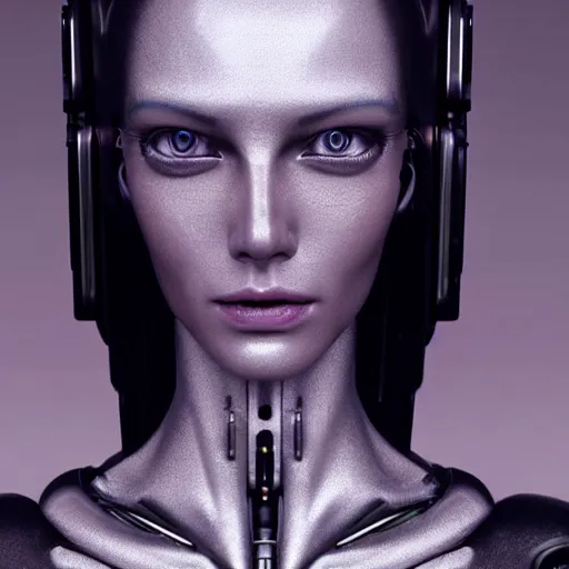 Image similar to Perfectly-Centered-Portrait-Photograph of Mechanical Cyberpunk Female Android, Upper-torso, intricate, elegant, super highly detailed, professional digital painting, artstation, concept art, smooth, sharp focus, no blur, no dof, extreme illustration, Unreal Engine 5, Photorealism, HD quality, 8k resolution, cinema 4d, 3D, beautiful, cinematic, art by artgerm and greg rutkowski and alphonse mucha and loish and WLOP