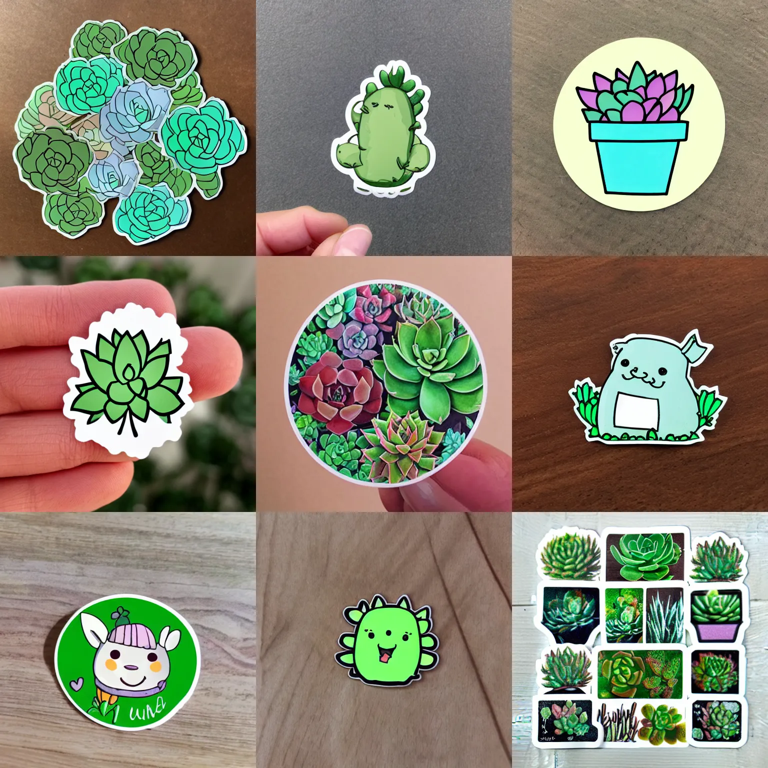 Prompt: cute succulent sticker