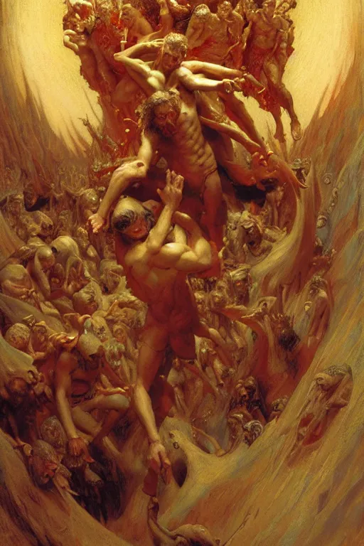 Image similar to the seventh circle of hell from dante's divine comedy. highly detailed painting by gaston bussiere, craig mullins, j. c. leyendecker 8 k