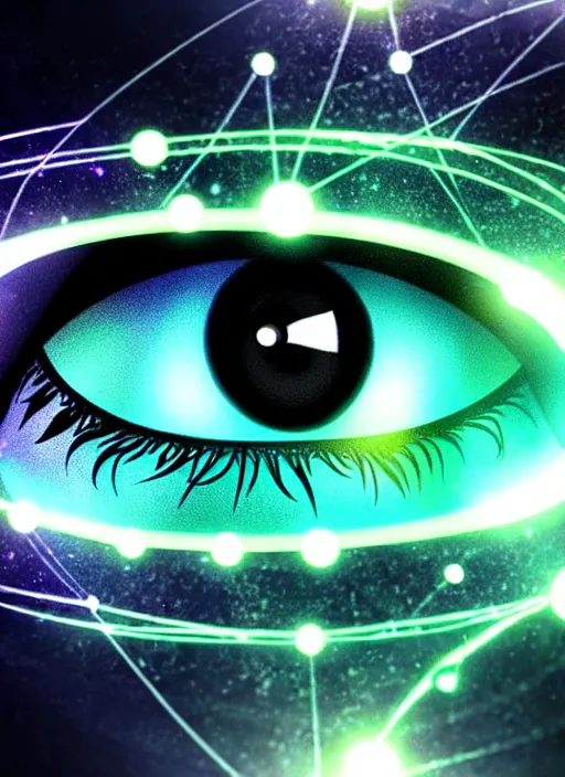 Image similar to eyes!, teams, healing, energetic, life, hybrids, thin healing glowing devices, vitals visualiser!!, published art, art in the style of everything and infinity, from wikipedia