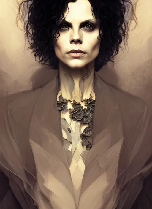 Image similar to ville valo, portrait, intricate, elegant, highly detailed, digital painting, artstation, concept art, wallpaper, smooth, sharp focus, illustration, art by artgerm and greg rutkowski and alphonse mucha