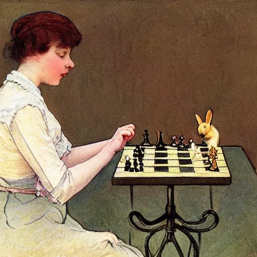 Chess game Painting by Claire-Anne Csr