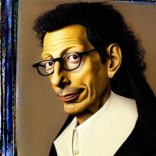 Image similar to portrait of jeff goldblum by hieronymous bosch