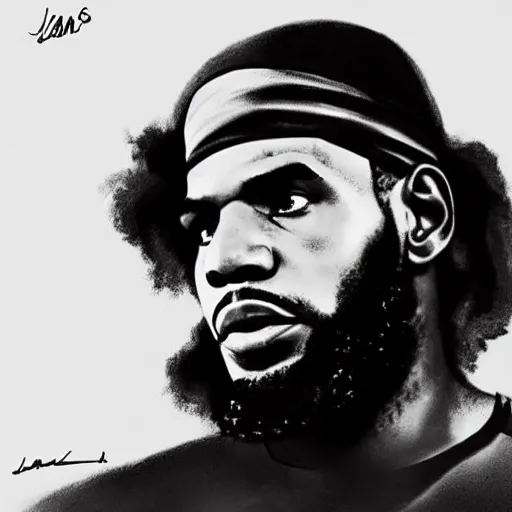 Image similar to lebron james as che guevara, photograph