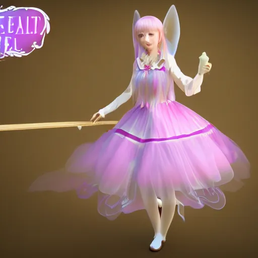 Prompt: ethereal ice cream faerie princess in a lolita dress jrpg 3D render 4k resolution