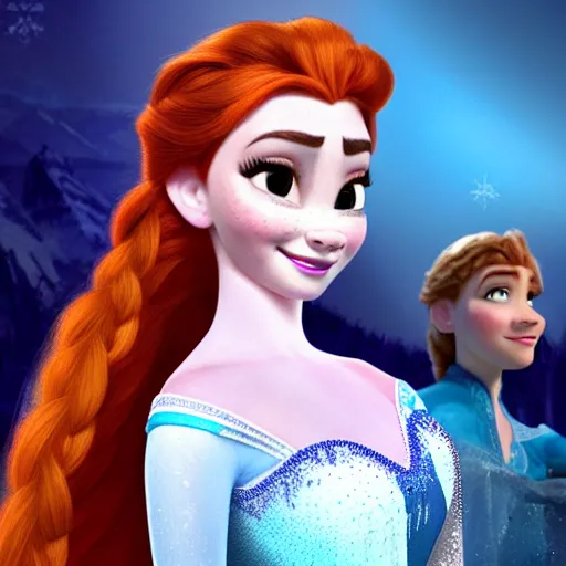 Image similar to bad bhabie as elsa in live action disney frozen, 8k resolution, full HD, cinematic lighting, award winning, anatomically correct