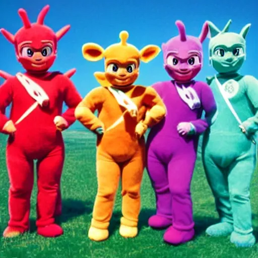 Image similar to The Teletubbies as Power Rangers