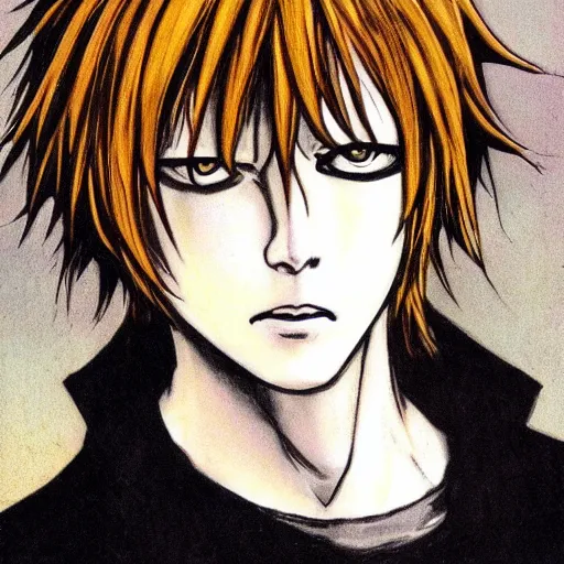 Prompt: portrait still of deathnote, art style by millais,